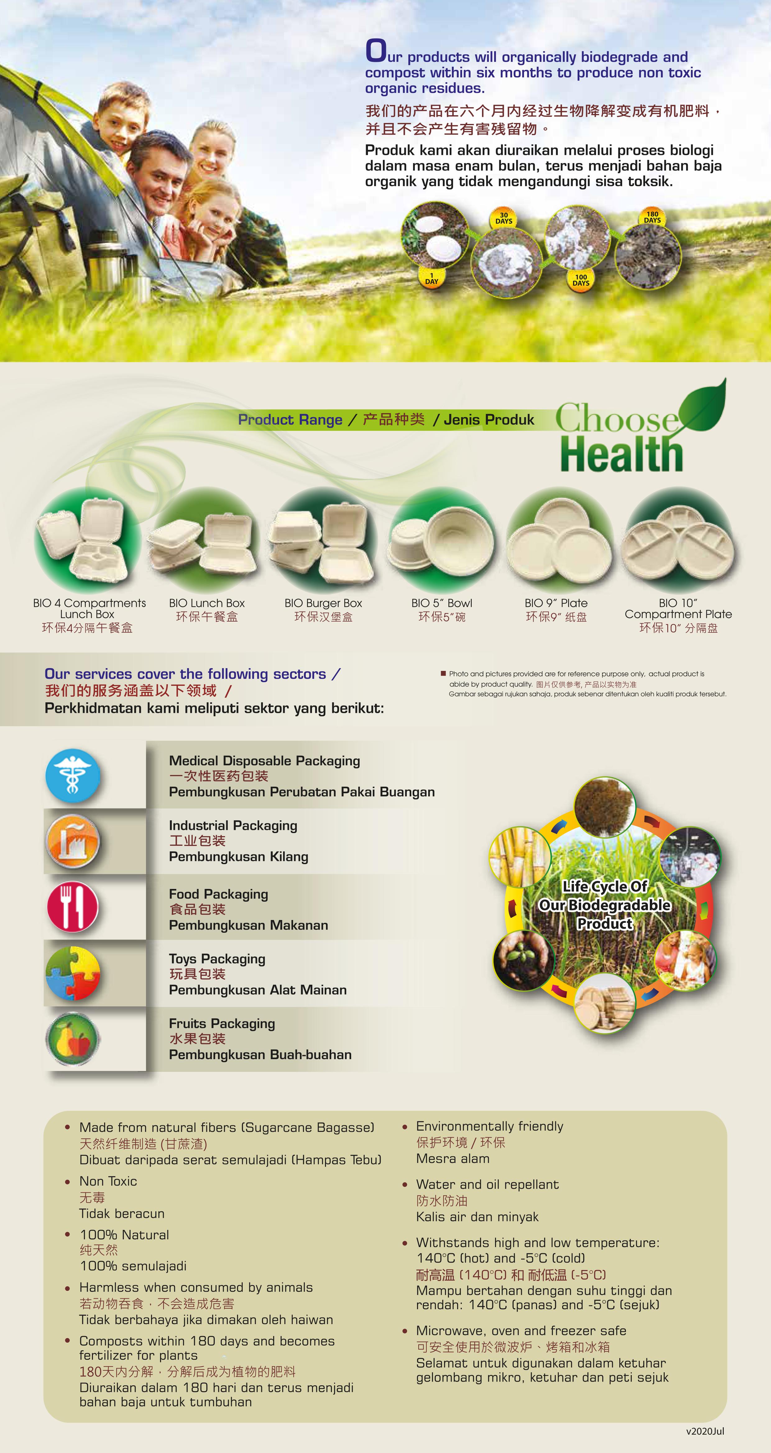 Biodegradable product leaflet